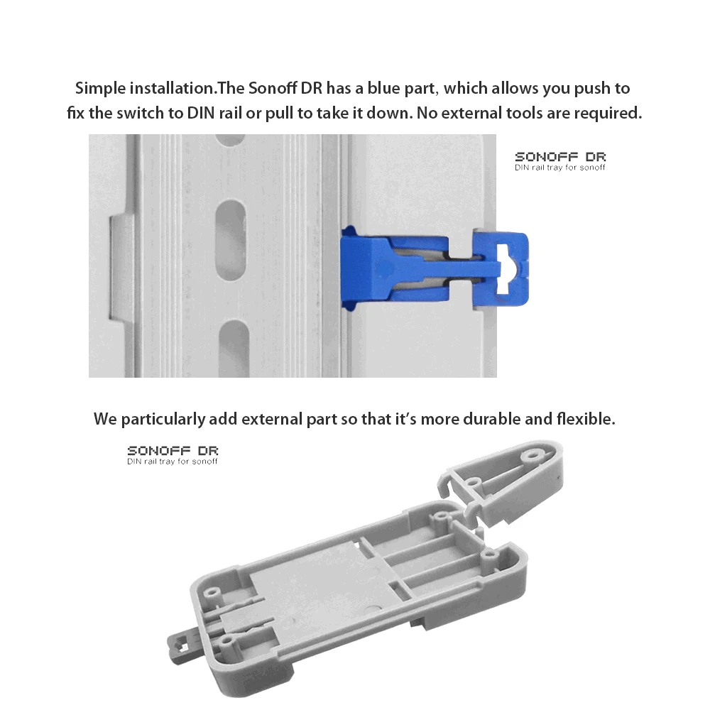 Sonoff DIN Rail Tray Mounted Case Holder For Wifi Remote Control Switch Basic RF Pow TH10 TH16 Dual Smart | Электроника