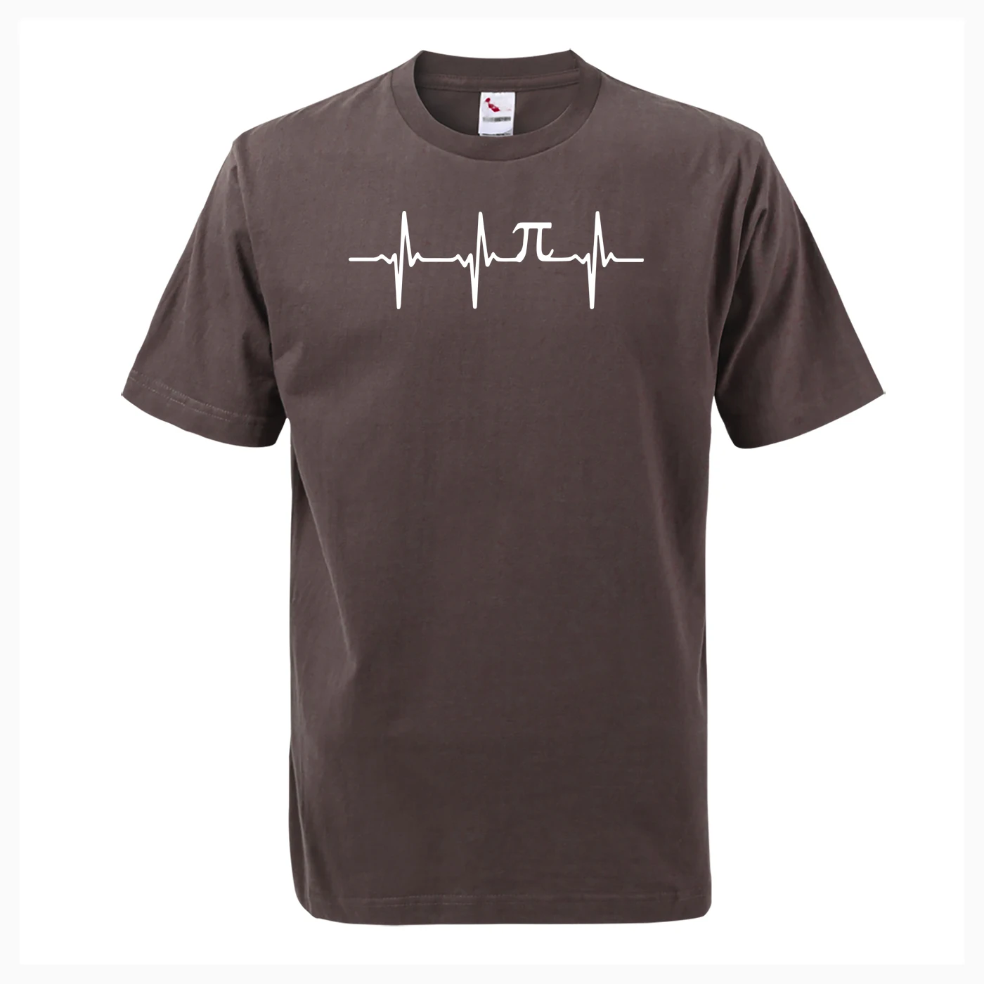 Забавная футболка Pi Heartbeat, футболки с математическим принтом, хлопковые повседневные футболки с коротким рукавом и круглым вырезом размера плюс, модная одежда для фитнеса в стиле хип-хоп, уличная одежда - Цвет: Brown 5