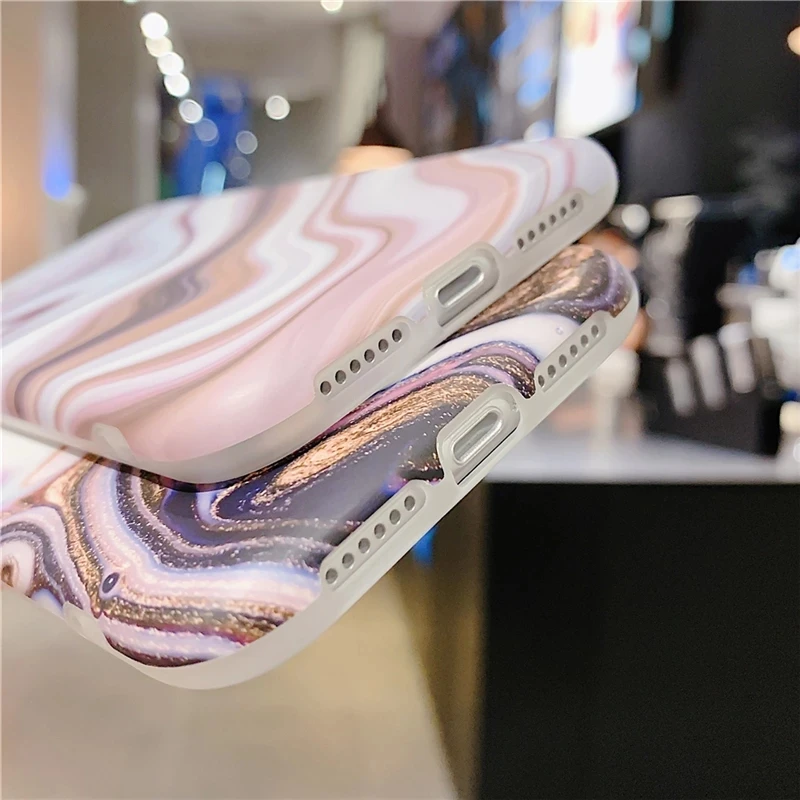 Цветной мраморный матовый чехол с трещинами для телефона iPhone 12 Mini 11 Pro SE 2020 X XR Xs Max
