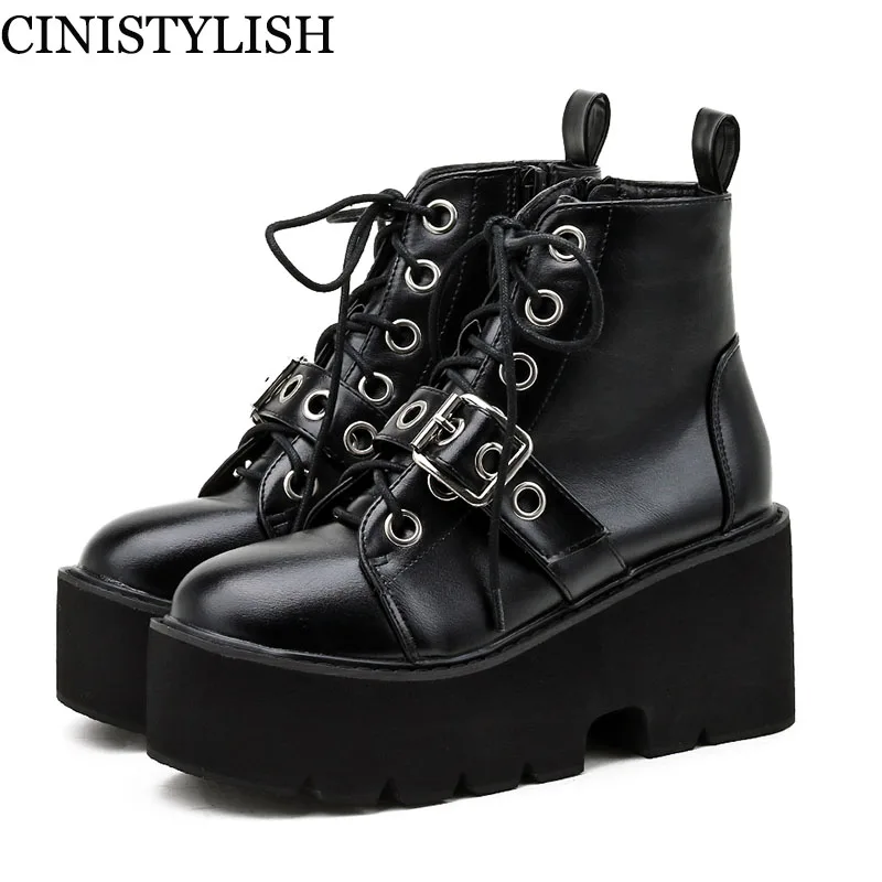 Женские ботинки на платформе с резиновой застежкой-молнией | Обувь