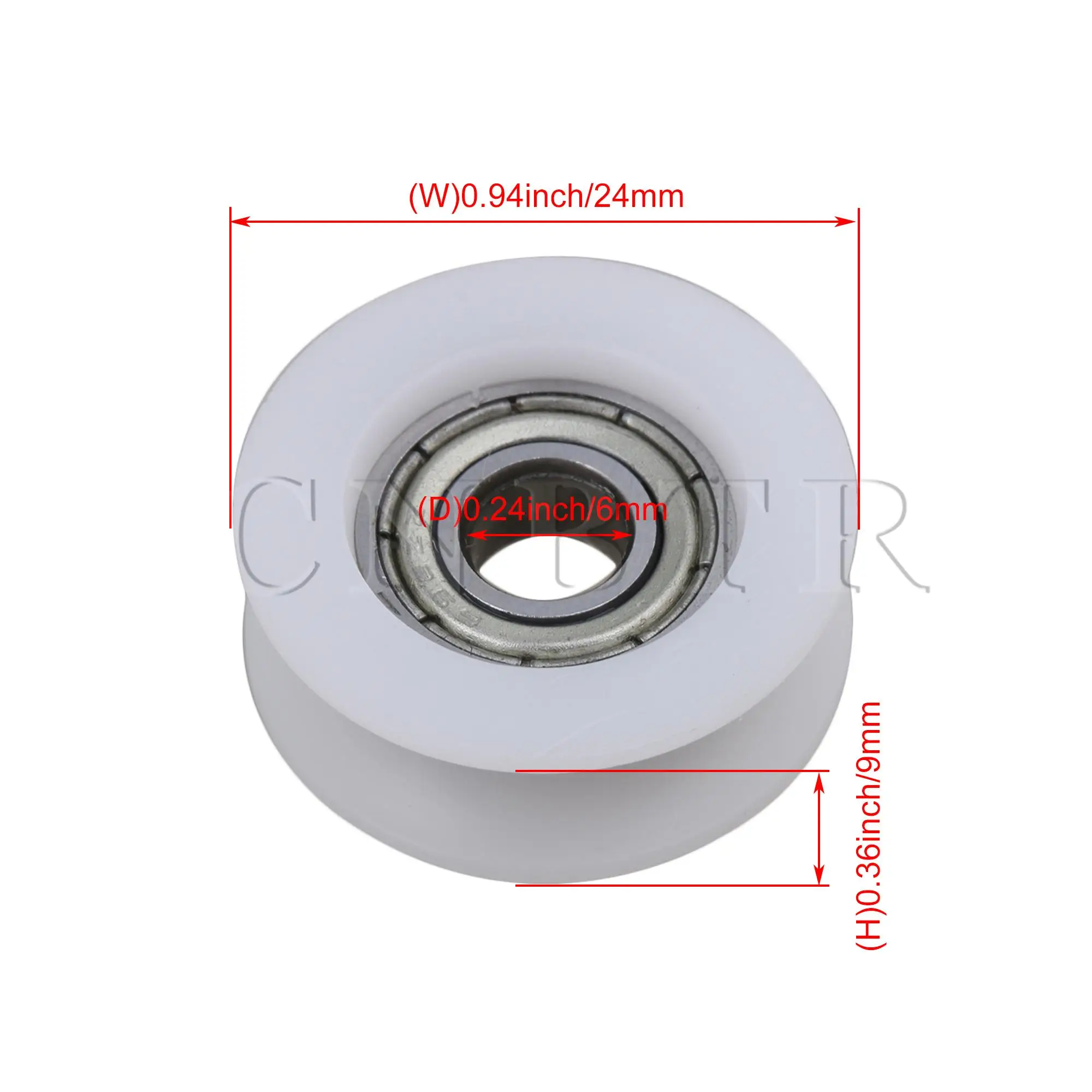 

CNBTR 4Pieces 6x24x9mm U Groove Door Window Roller Guide Pulley Wheel Bearing