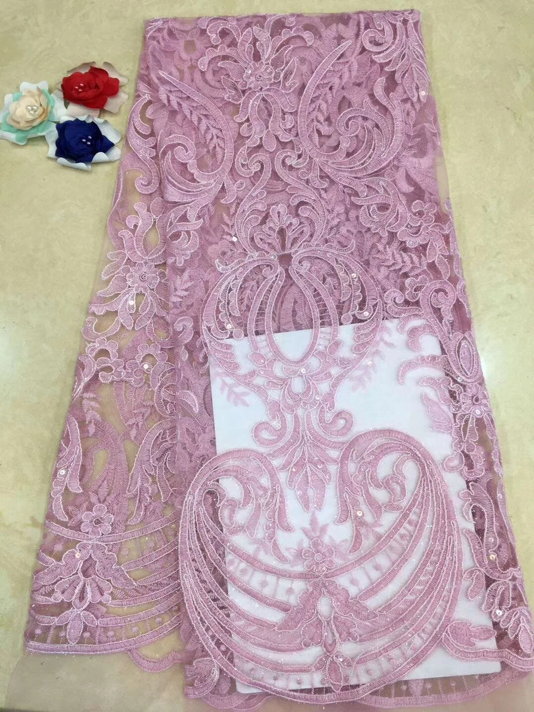 

2019 African Lace Fabric High Quality nigeria lace cord lace fabric african guipure lace for wedding party D23