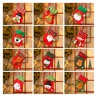 Подарочный Рождественский чулок сумки, Санта-Клаус, снеговик, рождественские носки, рождественские украшения, новогодний декор, Рождественское украшение для дома