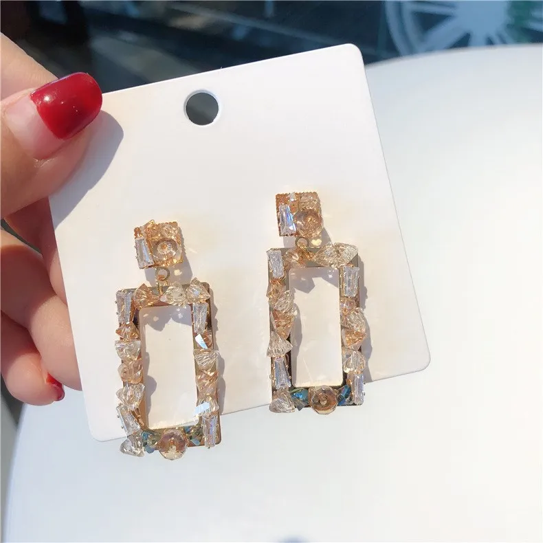 Новые корейские Роскошные блестящие геометрические прямоугольные висячие