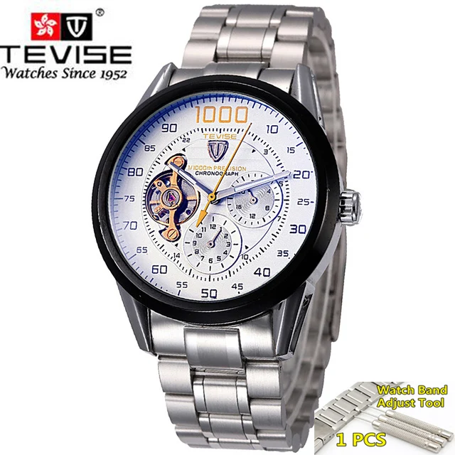 107B TEVISE автоматические часы мужские наручные часы tourbillon механические скелетные наручные часы мужские самоветер водонепроницаемые Relogio Masculino - Цвет: 107B
