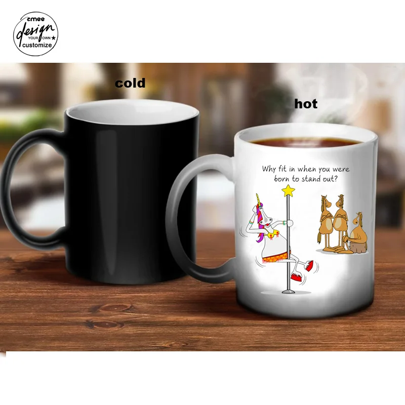 

Color Changing Cups Ceramic Coffee Cup Mug Magic Anniversary Gift Funny Couple Mug Funny Gift for Her Him Mugs Milk Cups Friend