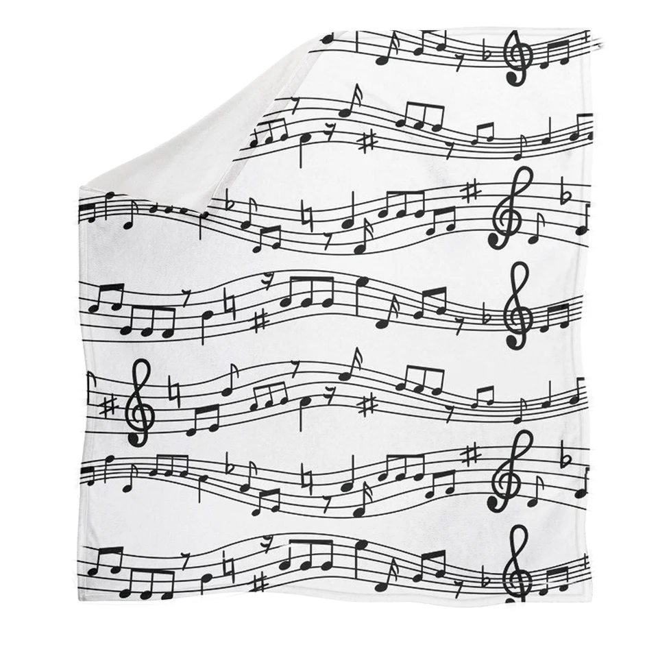 

Одеяло HUGSIDEA с принтом музыкальных нот для кровати, мягкое теплое покрывало, покрывала для путешествий и кемпинга, плюшевое одеяло с художес...