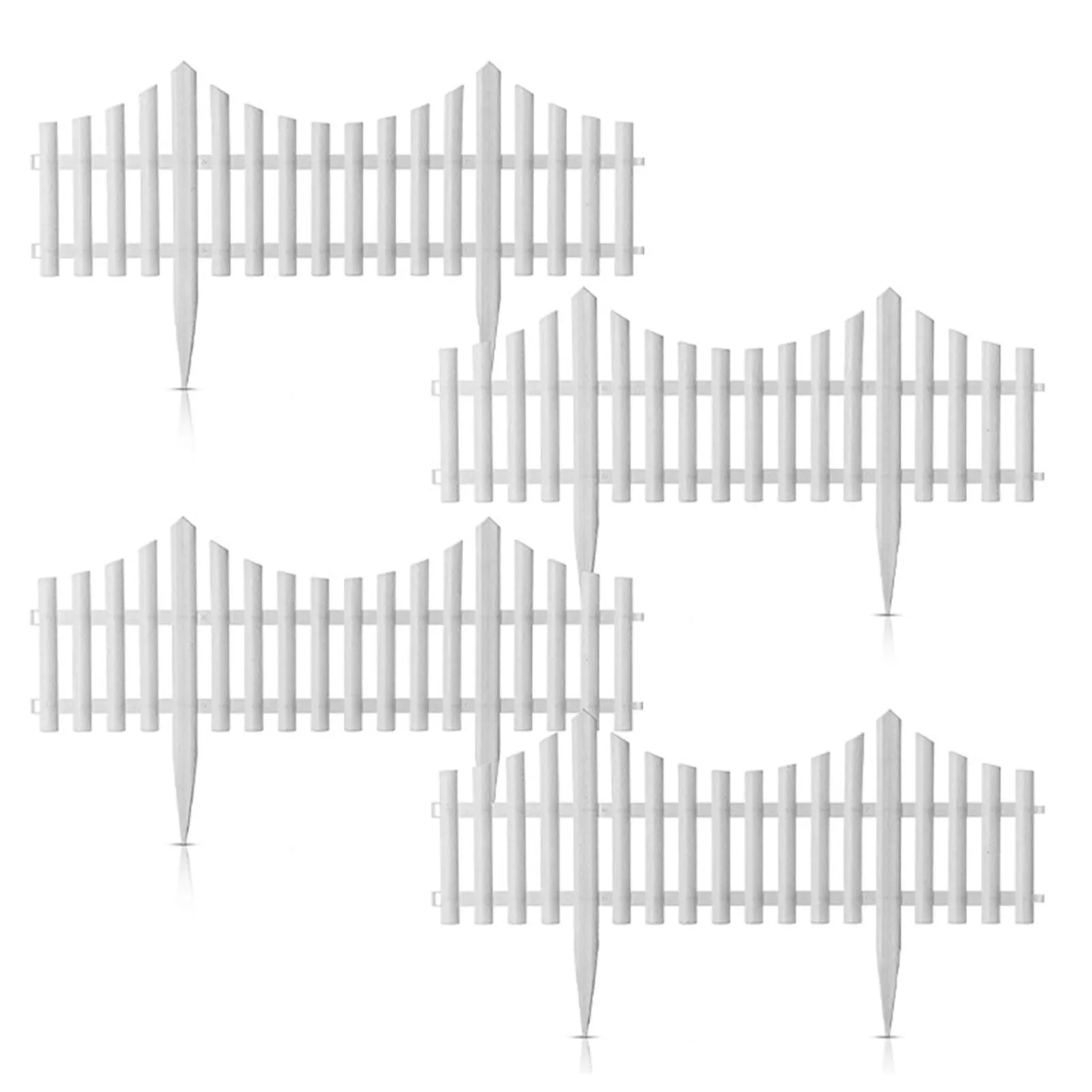 

4PCS Garden Fence Plastic Fence Inserted In The Ground Fence Garden Border Edging Garden Decoration Wedding Decorative Fence