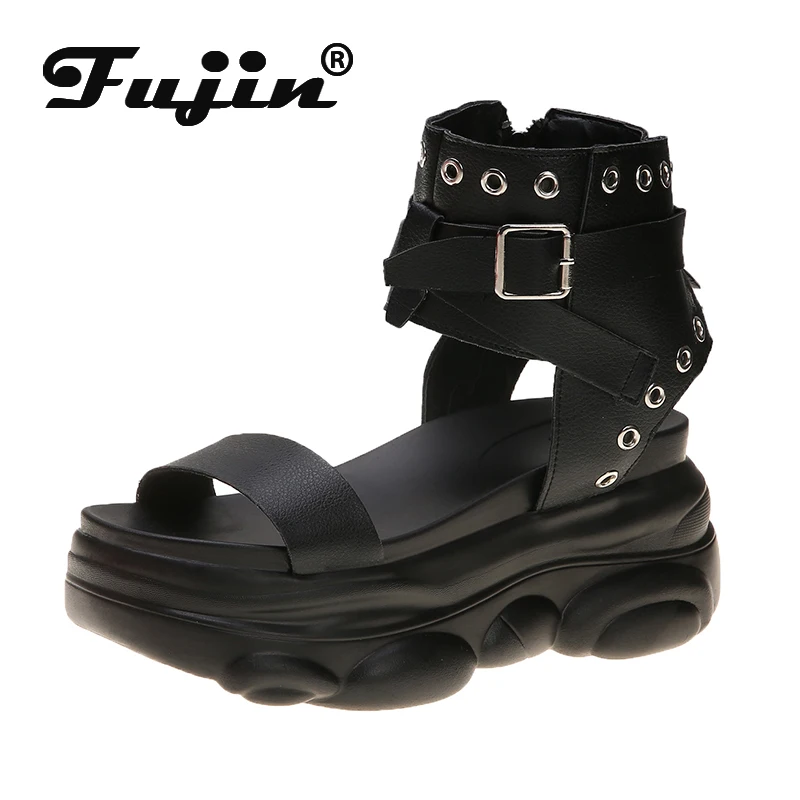 

Fujin 2021 Women Sandals Summer Causal Sandals Dropshipping Female Students Thick Bottom Sandals Flat Causal Women Summer Shoes