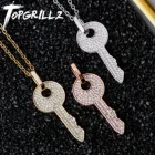 TOPGRILLZ хип-хоп кулон в виде сверкающего ключа Сверкающее сверкающее ожерелье из кубического циркония для мужчин ювелирные изделия очаровательные