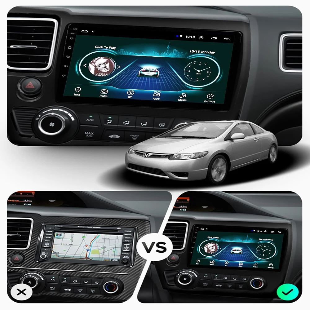Автомагнитола для honda civic 2014-2017 мультимедийная система GPS DVD-плеер Видео Стерео
