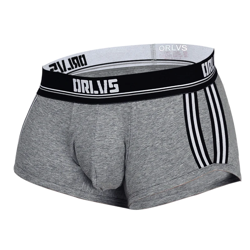 ORLVS Брендовое Мужское нижнее белье мужские сексуальные боксеры cueca masculina дышащие Ropa Interior hombre мужские трусы-боксеры calzoncillo hombre - Цвет: OR196-gray