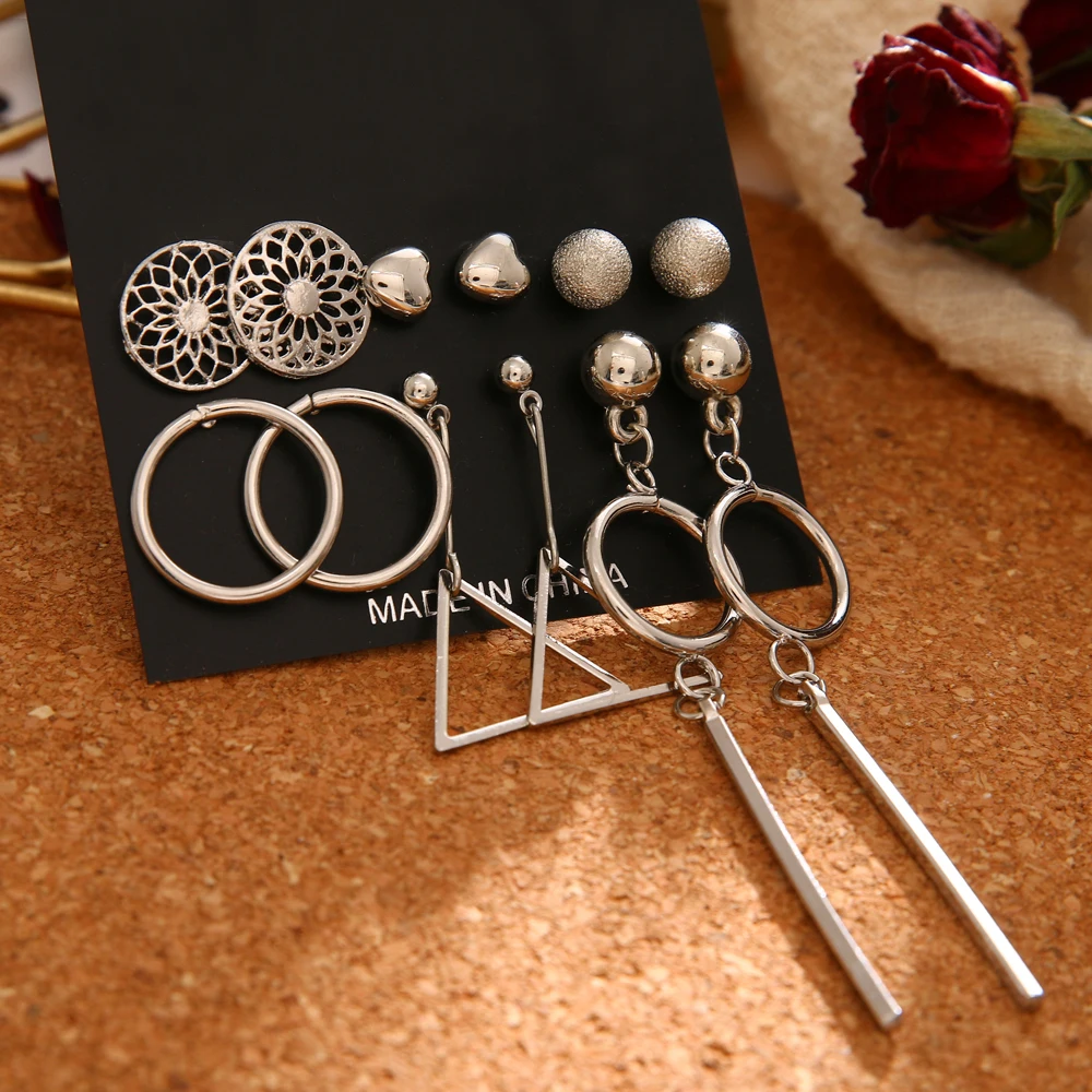 17IF серьги женские винтажные необычные кисточки круглые геометрия сережки