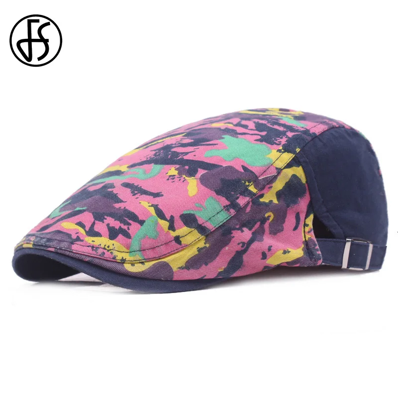 Мужской Камуфляжный берет FS розовый хлопковый с граффити повседневный уличный