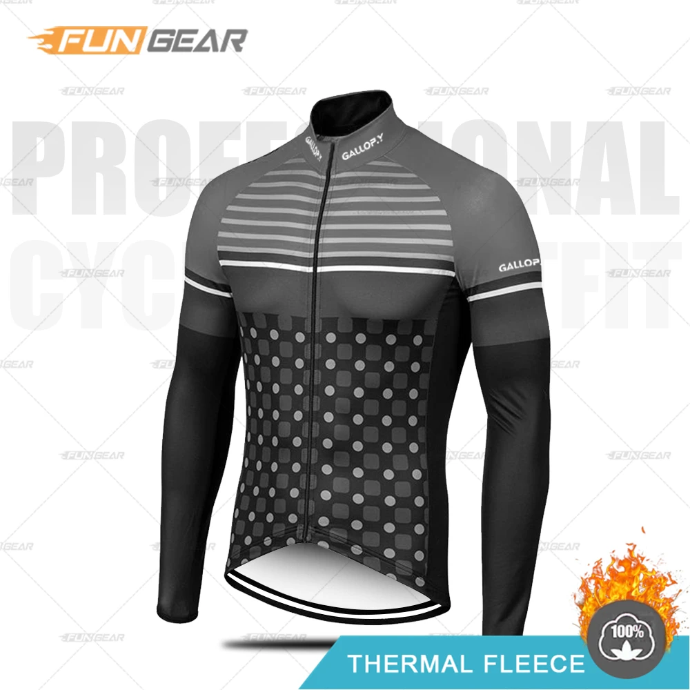 JERSEYS GALLOP. Y Профессиональный командный комплект из Джерси, зимняя одежда для велоспорта, Мужская Униформа с длинным рукавом, комбинезон, комплект, теплая флисовая одежда, сохраняющая тепло - Цвет: JERSEYS