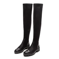 women long boots autumn shoes women black over the knee high boots female thigh high sock boots sexy platform elastic slim shoes
