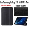 Черный Испанская клавиатура чехол для Samsung Galaxy Tab A A6 10,1 с S Pen SM-P580 SM-P585 P580 P585 Smart Cover Detach клавиатура - Цвет: Черный