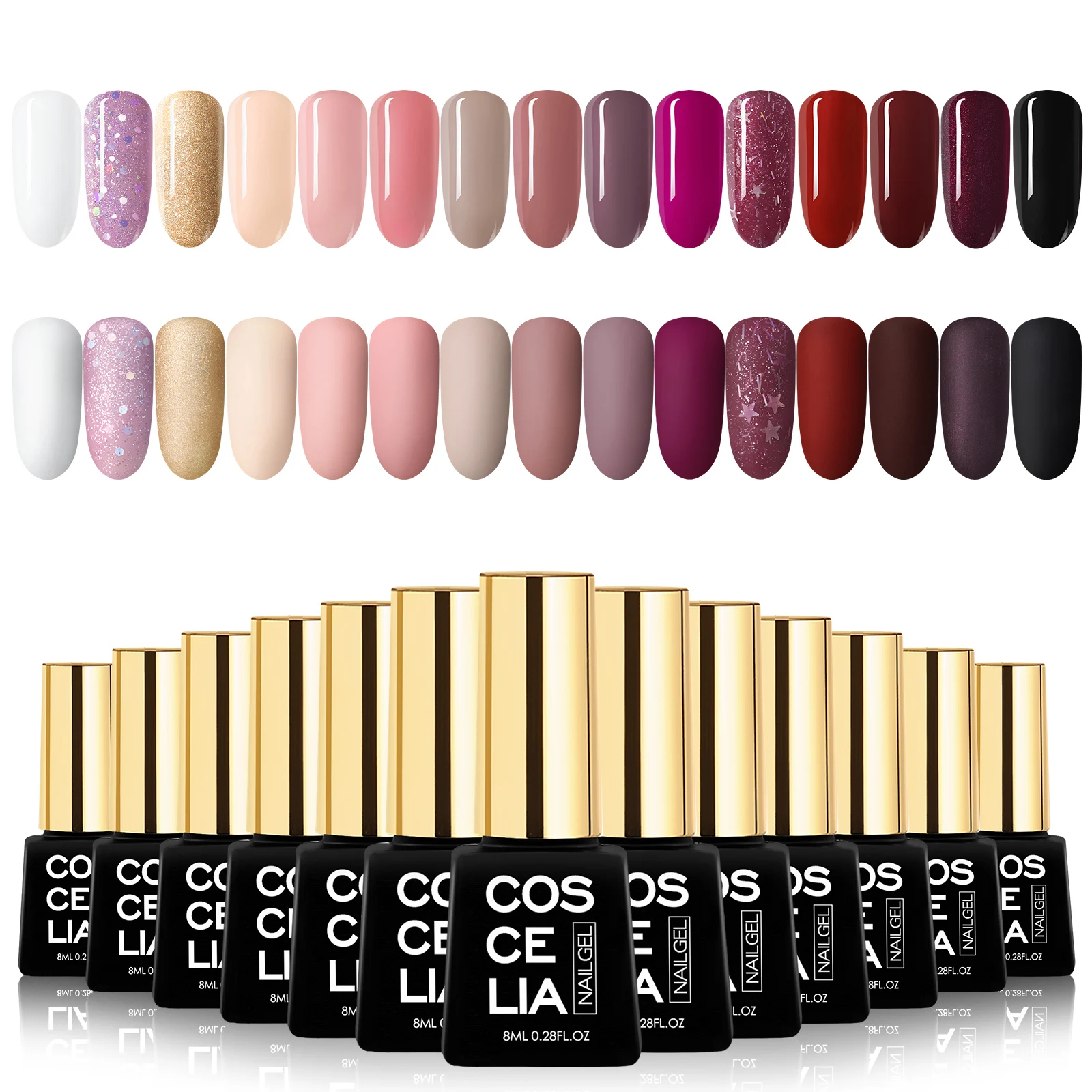 COSCELIA Комплект гель лаков для ногтей все маникюра био Гели Soak off УФ Semi