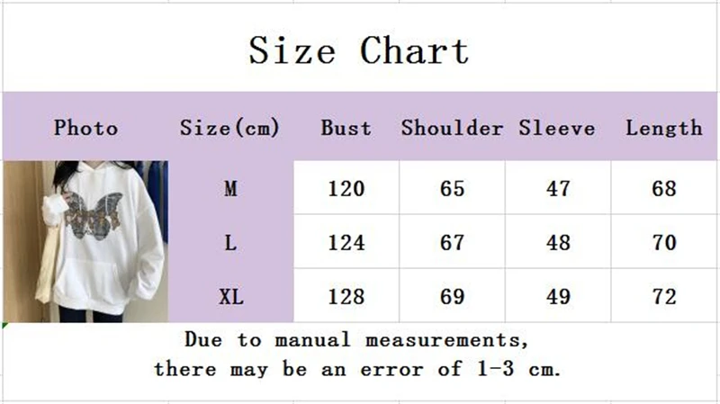 

Sweet Women Hoodies Bear Butterfly Print Sweatshirt Long Sleeve Autumn Drawstring Plus Size Hooded Sport Pullovers Streetwear
