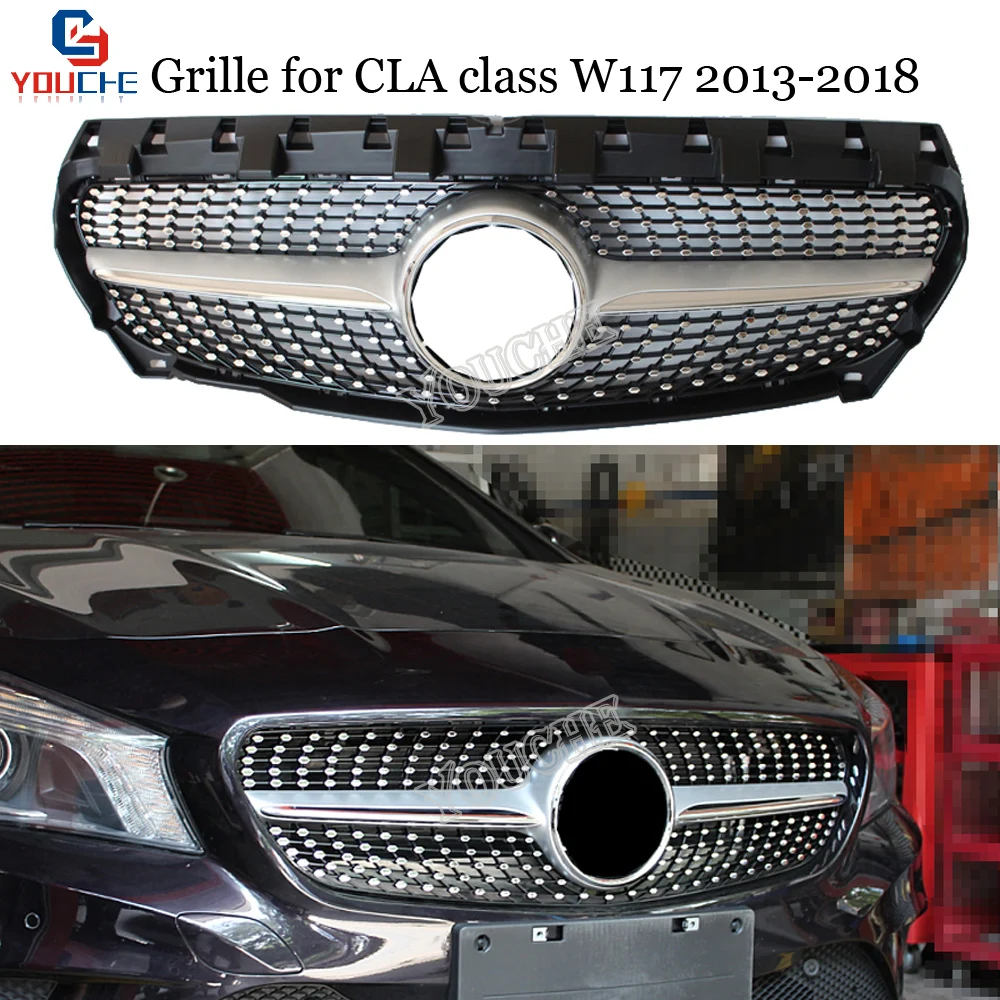 Решетка переднего бампера W117 GT/Diamond/AMG для Mercedes CLA Class CLA180 CLA200 CLA45 AMG 2013 2018|Гоночные