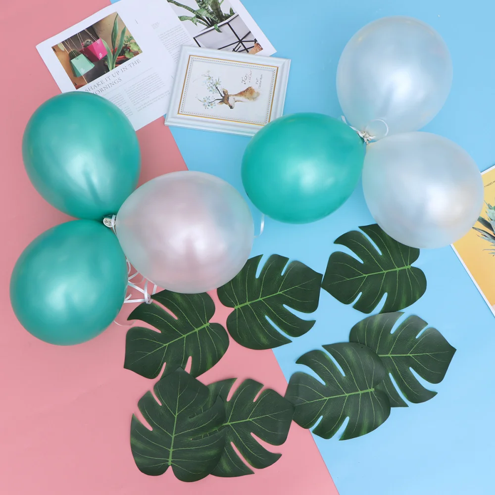 

42 Pcs Wild ONE Party Favors Baby Party Aluminum Foil Latex Balloons Simulated Turtle Leaf Set Decorative Balloons Kit for Weddi