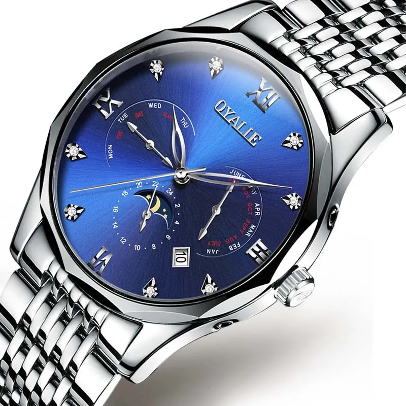 

Men's Watch Top Luxury Brand Fashion Self-winding Mechanical Watch Multi-function Stainless Steel Waterproof Designer Watch Male