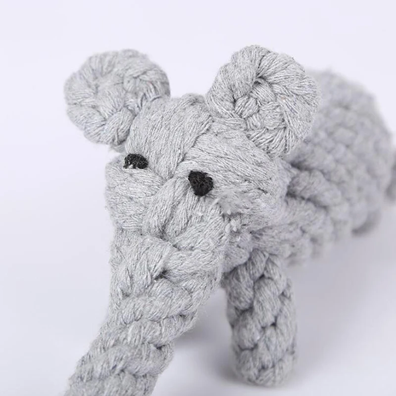 

Creative Pet Dog Toy Cute Elephant Shape Teeth Cleaning Molar Cotton Rope Toy Hand-woven Cotton Rope Dog Interactive Toy
