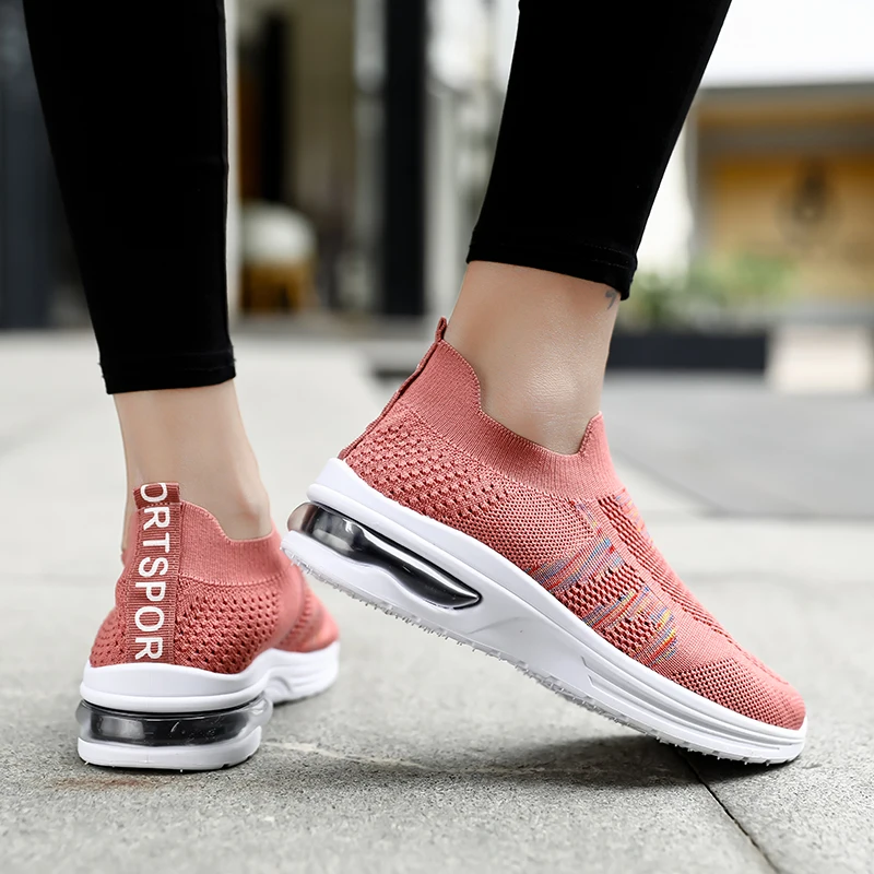 

Running Shoes for Women Outdoor Knitted Socks Sneakers Breathable Mesh Slip-On Shoes Woman Shoe 2020 Zapatillas Mujer Deportiva