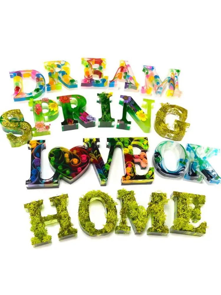 

29Pcs Large 3D Love Home Family Letter Resin Mold Kit DIY Table Decor Art Craft X7YA