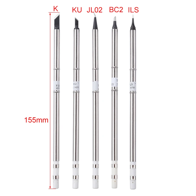 Наконечник паяльника T12- K/BC2/KU/ILS/JL02 ручка 5 шт./лот Черная Нержавеющая Сталь без