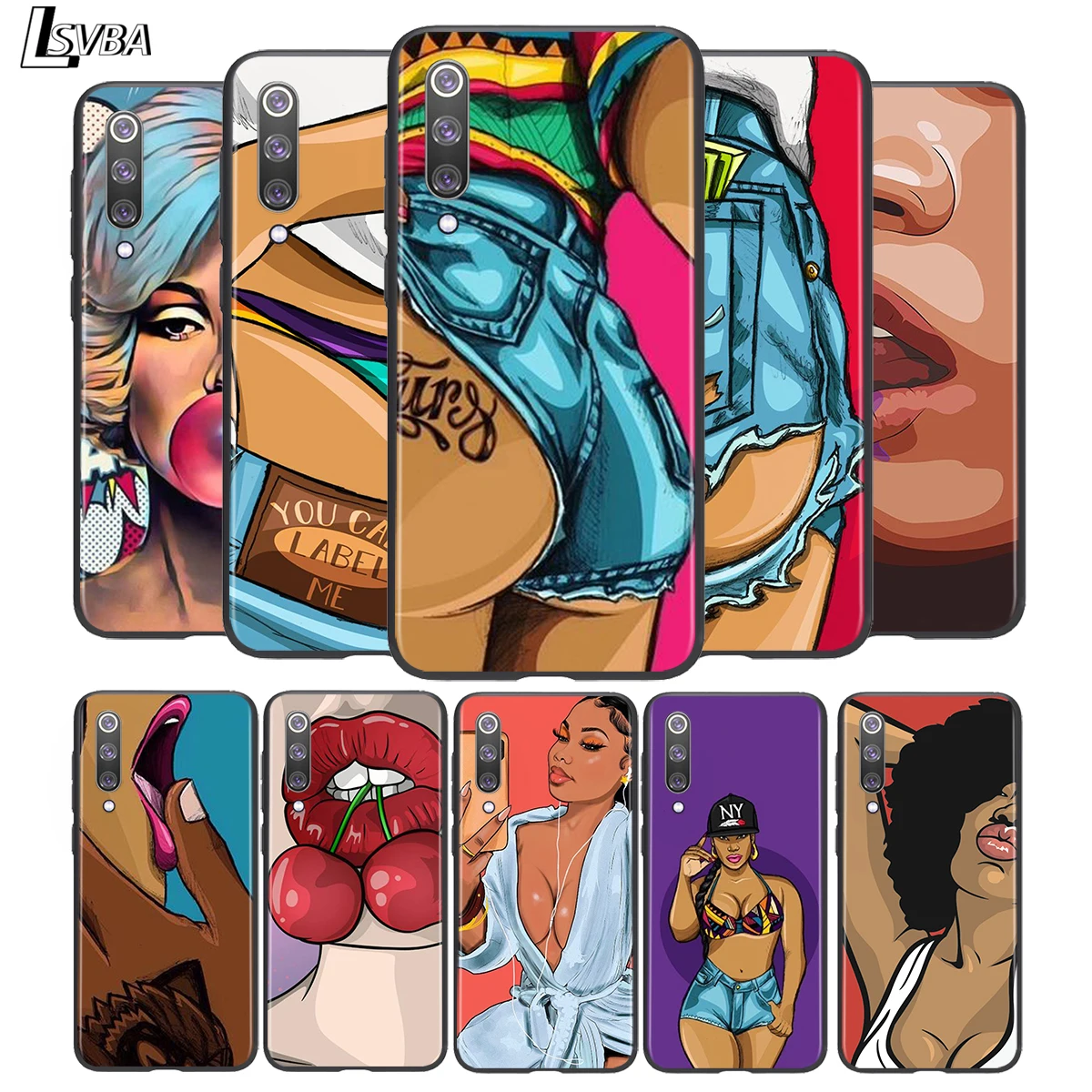 

Sexy big girl art Soft TPU For Xiaomi Mi 11i 11 10T 10 9T 9 A3 8 Lite CC9 SE Note10 Lite Ultra Pro Black Phone Case