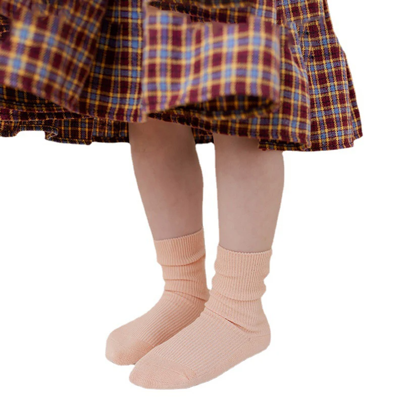 

5PCS New Children's Socks Solid Color All-match Boys And Girls Unisex Organic Cotton Tube Socks Spring Summer Breathable Socks