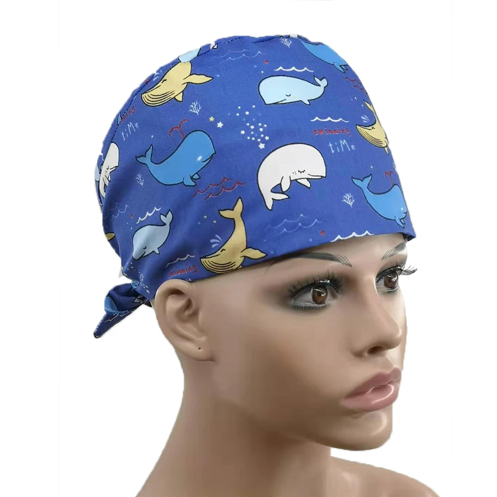 blue Surgical Cap for Women and Men Operating room hat doctors nurses surgery caps/hat Veterinary pet puppy hat - Цвет: blue
