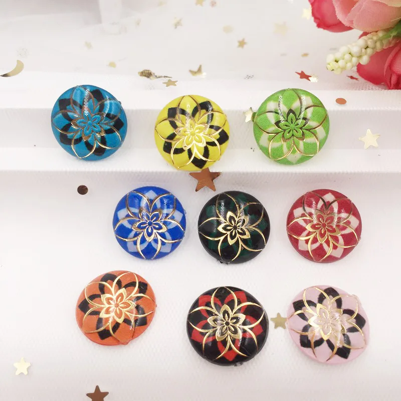 Новые 30 шт Разноцветные разноцветные полимерные узоры из страз с круглыми