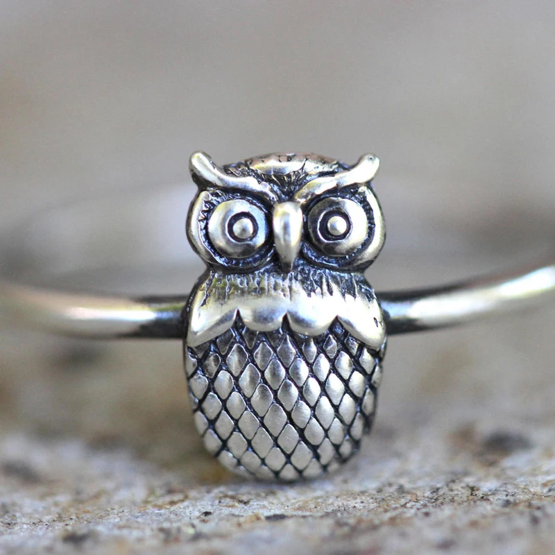 Женское кольцо с подвеской MENGYI Винтажное совы для женщин свадебное ювелирное