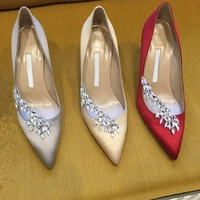 europe and america 2021 new wheat ear wedding shoes with stiletto heels xiuhe bride red wedding shoes women