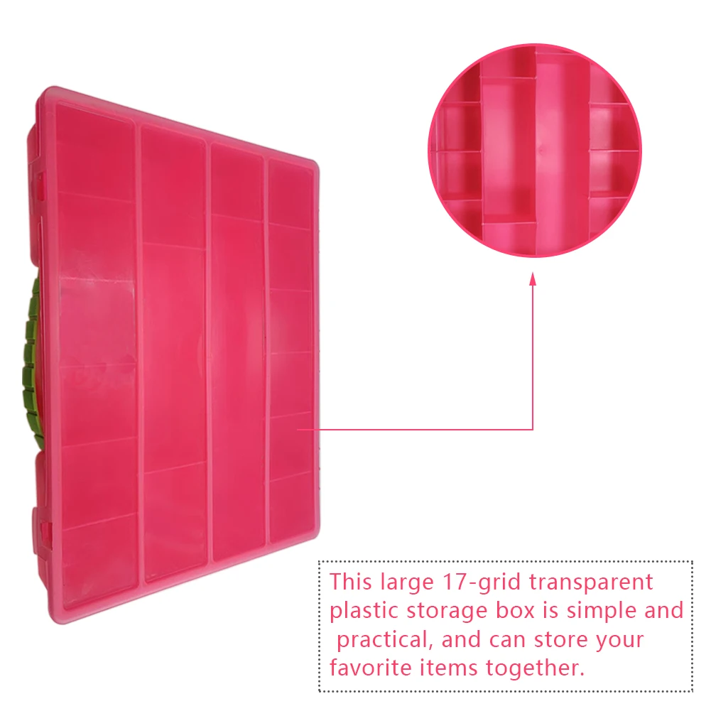 

Plastic Beads Storage Box with 17 Grids Jewellery Organiser Earrings Dividers Container Home Bedroom Makeup Storage Boxes