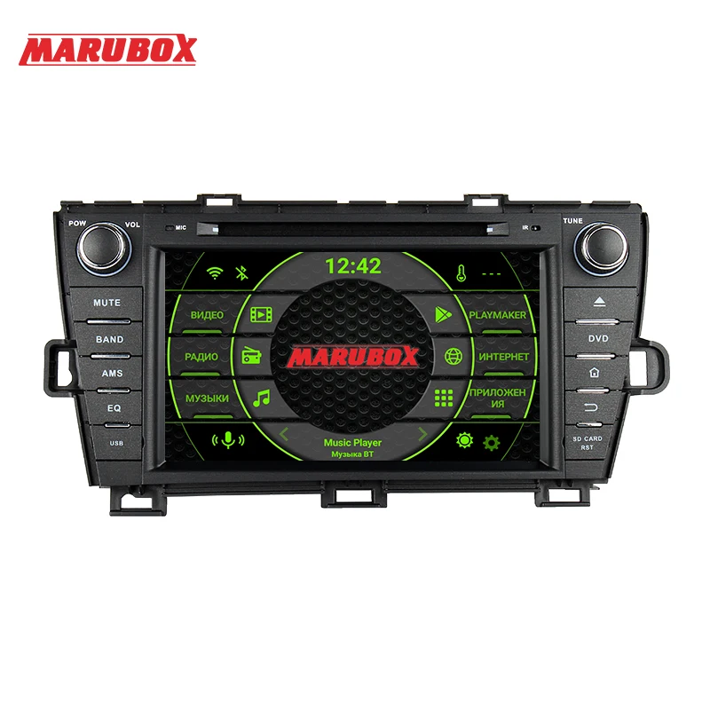 Штатная магнитола для Toyota Prius, MARUBOX KD8004, Штатное головное устройство для Тойота Prius 2009-, Android 9.0,Восьмиядерный процессор,встроенный DSP,IPS экран,Оперативная 4GB, Встроенная 64GB