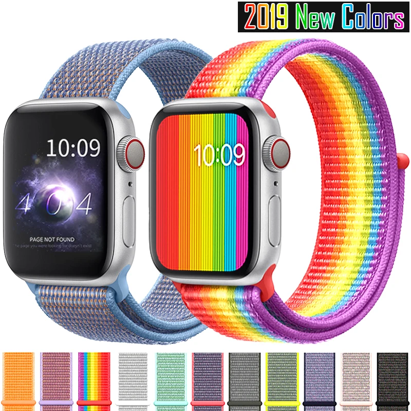 Нейлоновый спортивный бесшовный ремешок для наручных часов Apple Watch, ремешок 42 мм, длина-44 мм, 40 мм, 38 мм, для iWatch, версия 5/4/3/2/1 браслет, ремешок на запястье для наручных часов аксессуары