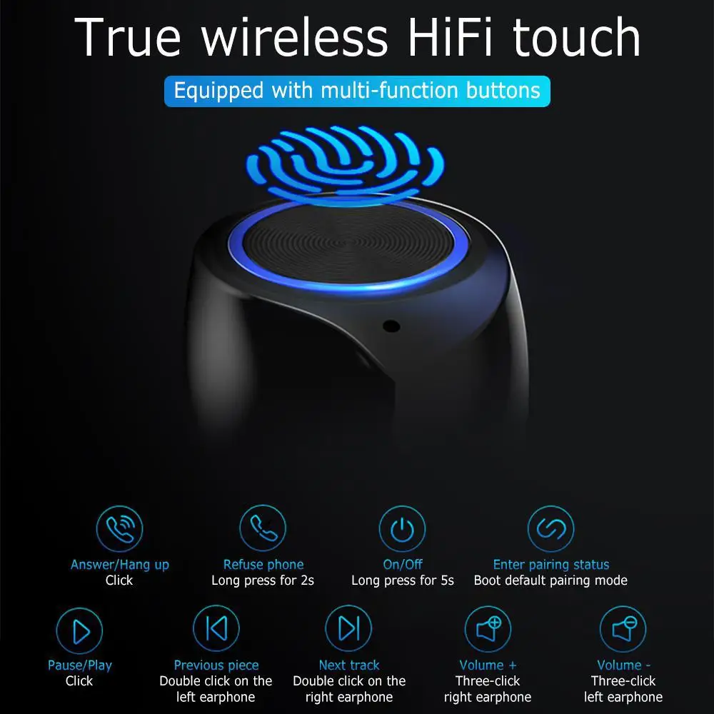 EastVita TW60 TWS Bluetooth наушники 3D стерео беспроводной наушник Встроенный микрофон HiFi