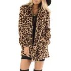 Женская Повседневная куртка с леопардовым принтом, длинная куртка с медведем, Женское зимнее пальто 2022, верхняя одежда на грубой подошве, парки из искусственного меха араюку