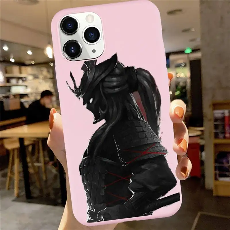 

Japanese samurai oni mask Phone Case Candy Color for iPhone 6 7 8 11 12 s mini pro X XS XR MAX Plus