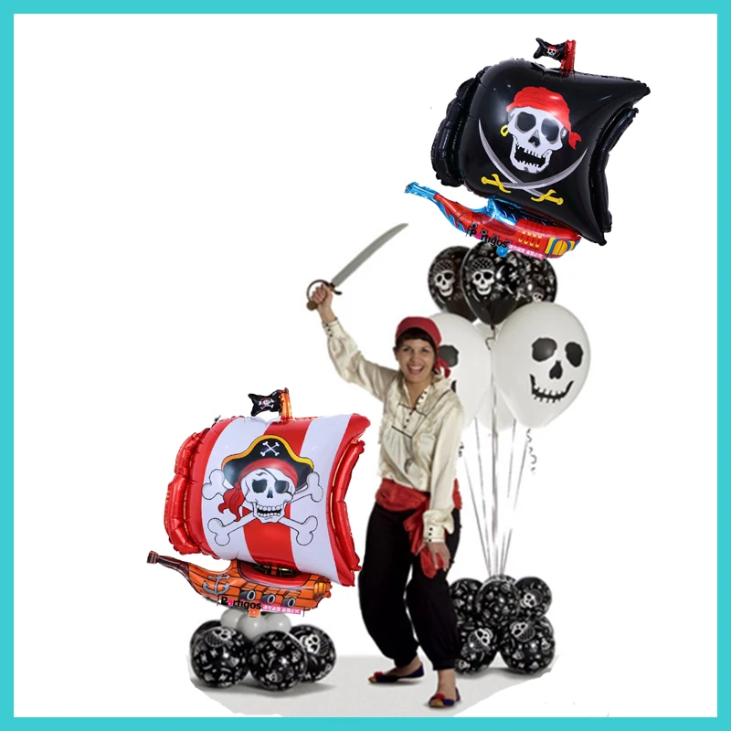 1 шт. бродяга пиратский корабль воздушный шарик из алюминиевой фольги шар