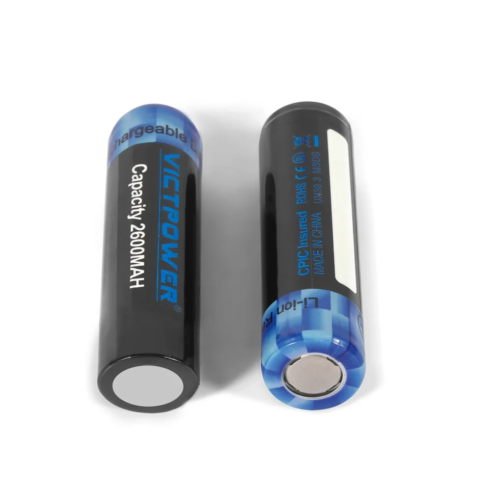 2 шт высокой емкости 3,7 V 18650 2600mah перезаряжаемые литий-ионные батареи для светодиодный фонарик налобный фонарь
