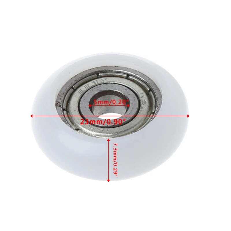 

10 Pcs 5x23x7.3mm Nylon Plastic Carbon Steel Bearings Pulley Wheels Embedded Groove D0AC
