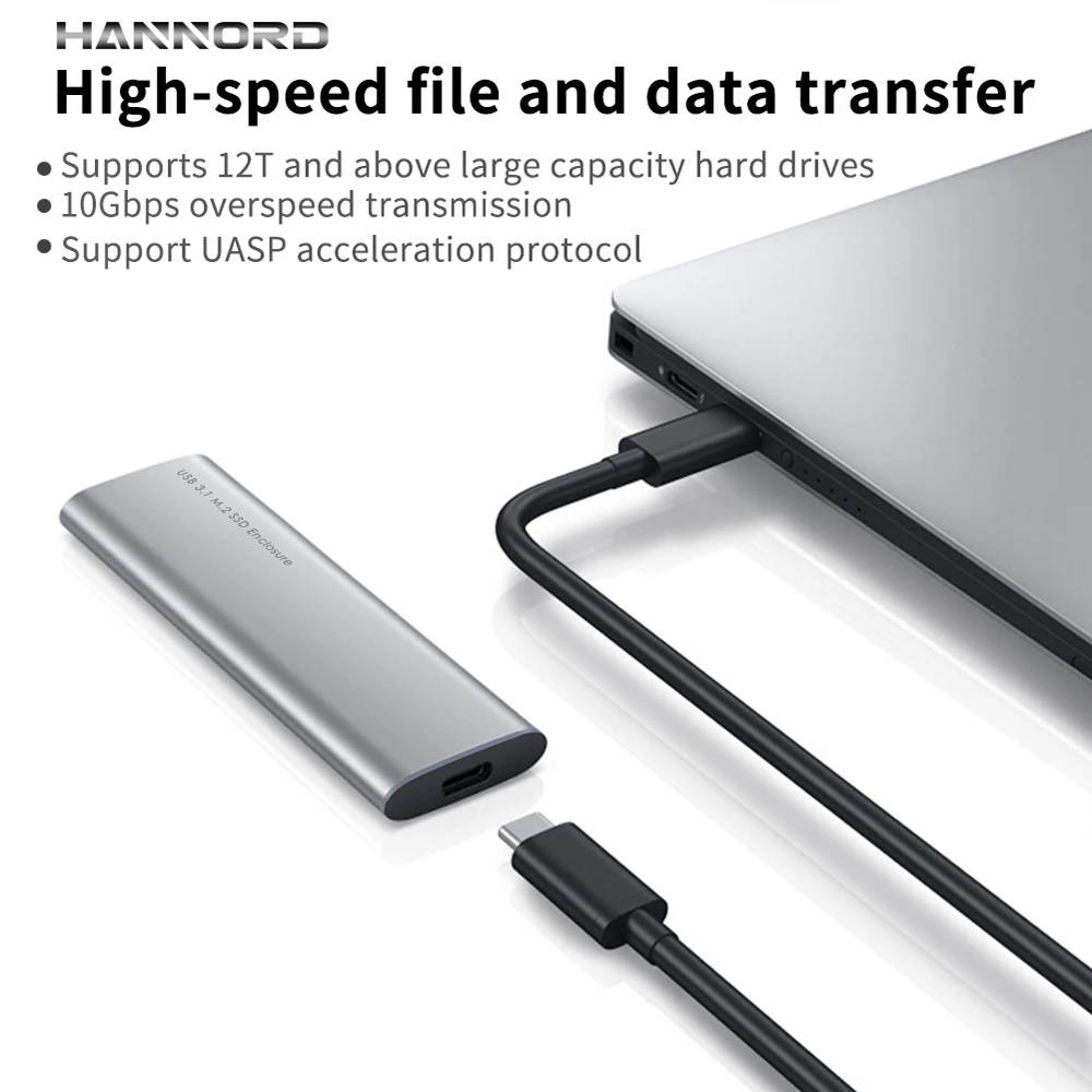Hannord M2 SSD чехол NVME корпус M.2 для usb type C 3 1 адаптер PCIE SATA M ключ диск коробка |