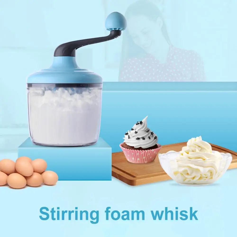 

Manual Egg Beater Mixer Plastic Hand-crank Cream Whisk Home Kitchen Baking Tool