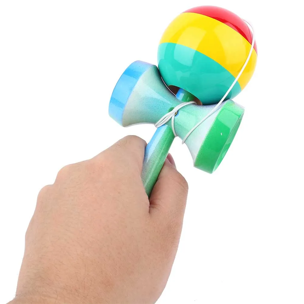 Новая забавная полосатая Kendama цветная Раскрашенная традиционная деревянная