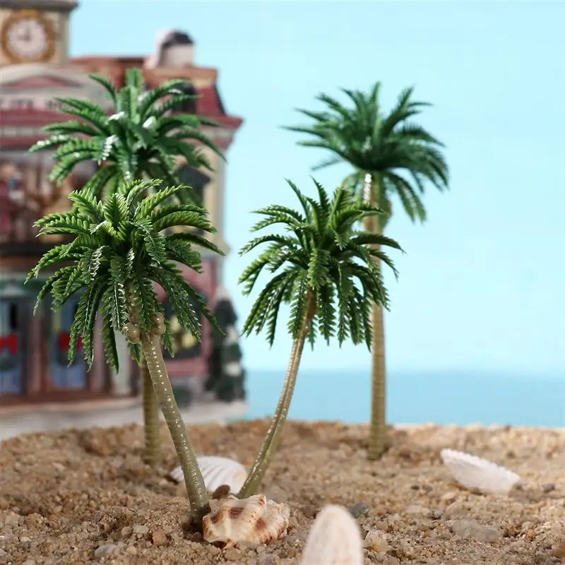 Modelo de paisaje de palmeras de coco, simulación de Planta Artificial, árbol de coco, mesa de arena, accesorios tácticos, decoración del hogar, 15 Uds.