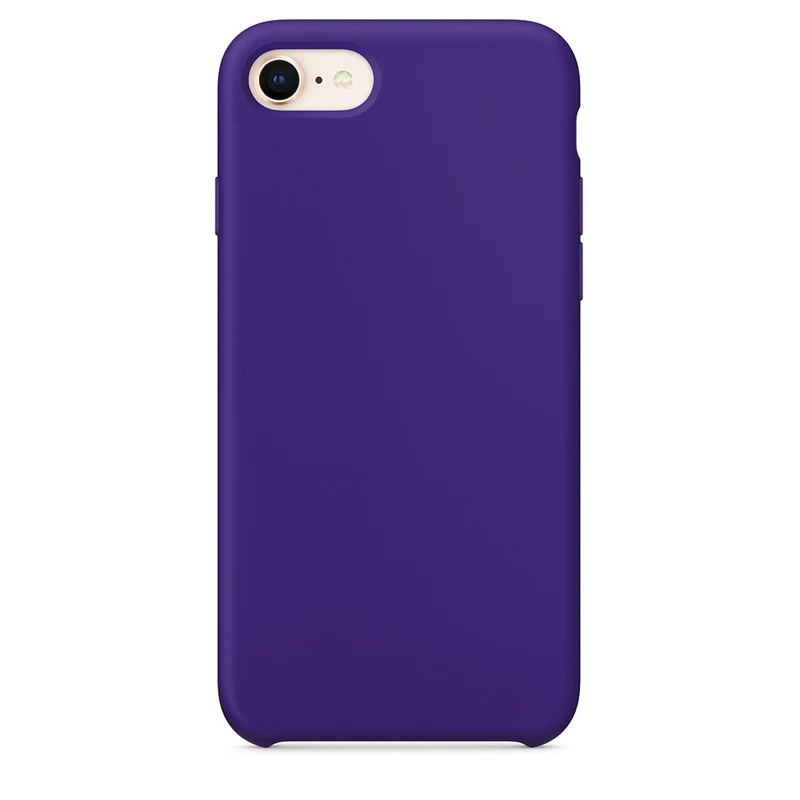 Dark Purple Официальный силиконовый чехол для iPhone 7 8 Plus, задняя крышка с логотипом для Apple iPhone 11 Pro XR X XS MAX 6 6S PLUS, чехол - Цвет: Dark Purple